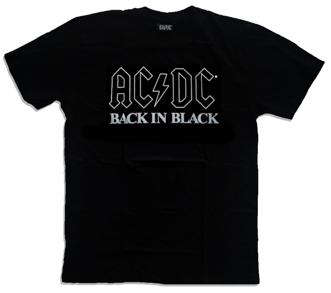 AC/DC Unisex Tee Shirt<br>Back In Black<br>Size: X Large