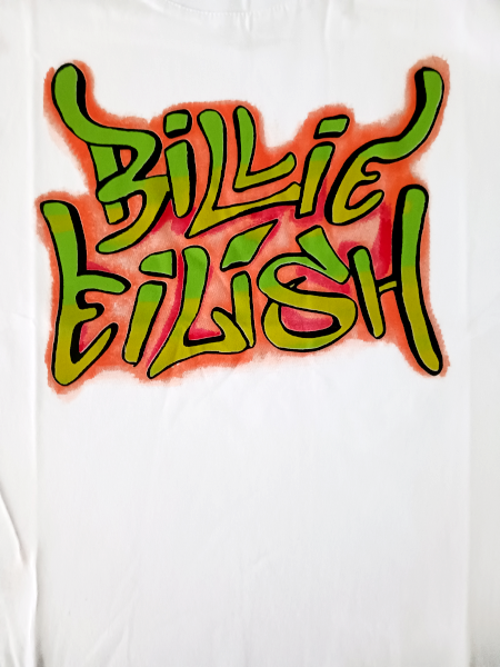 Billie Eilish Unisex Tee Shirt<br>Graffiti Logo<br>Size: Medium