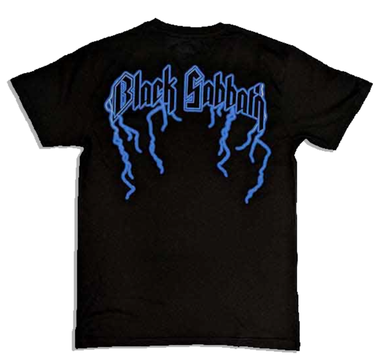 Black Sabbath Unisex Tee Shirt with back print<br>Lightning Henry<br>Size: X Large