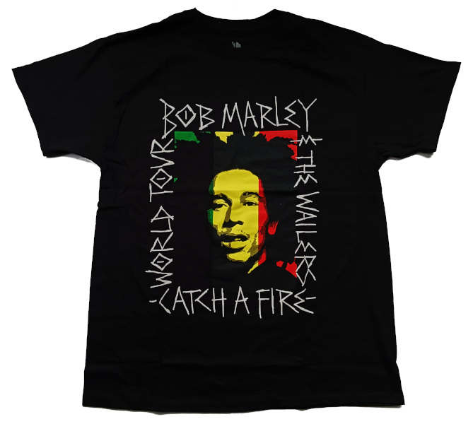 Bob Marley Unisex Tee Shirt<br>Catch A Fire<br>Size:  Large