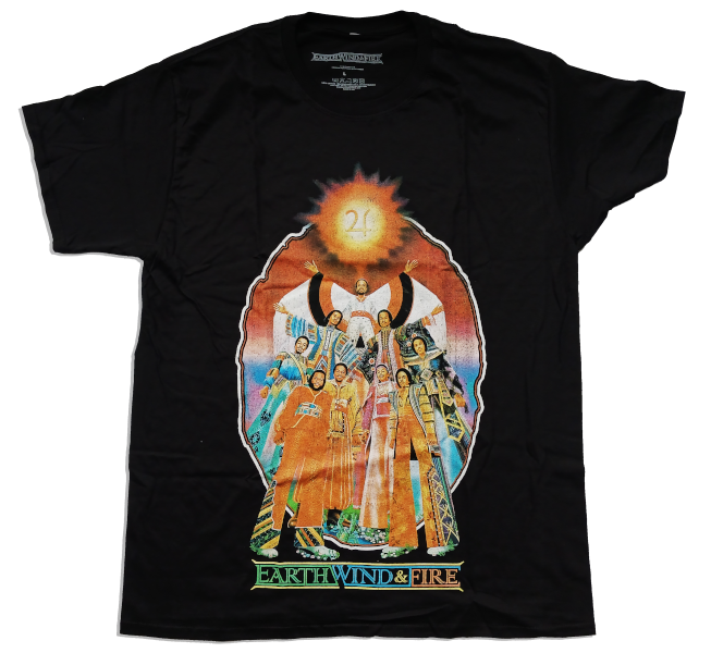 Earth Wind & Fire Unisex Tee Shirt with Back Print (Wash)<br>2054-The Tour<br>Size: Large