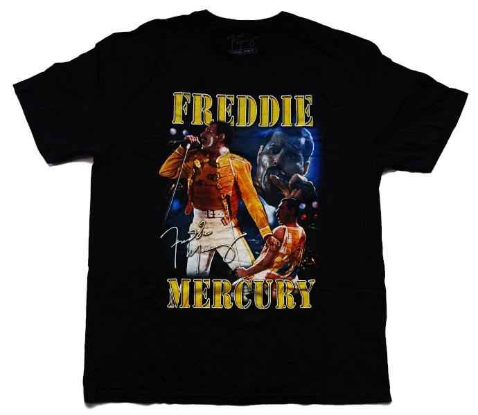 Freddie Mercury Unisex Tee Shirt<br>Live Homage (Wash)<br>Size: X Large