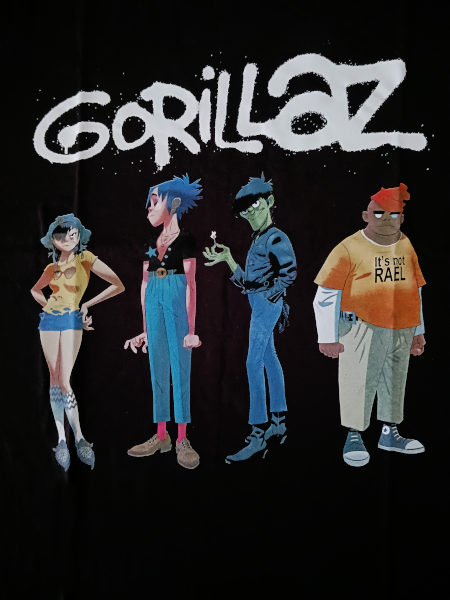 Gorillaz Unisex Tee Shirt<br>Spray Logo with Characters<br>Size: Medium