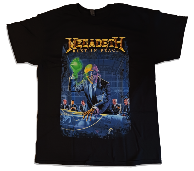 Megadeth Unisex Tee Shirt<br>Rust In Peace with Back Print<br>Size: X Large