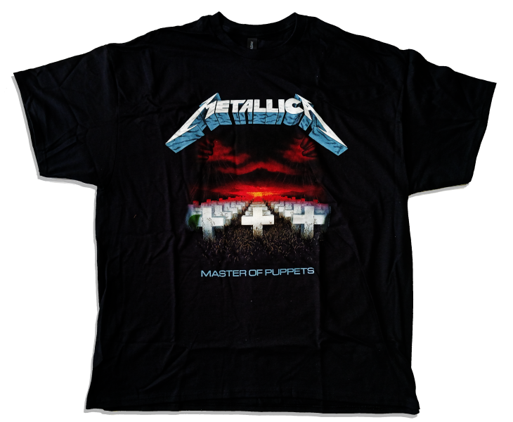 Metallica Unisex Tee Shirt<br>Master of Puppets<br>with Back Print<br>Size: XX Large