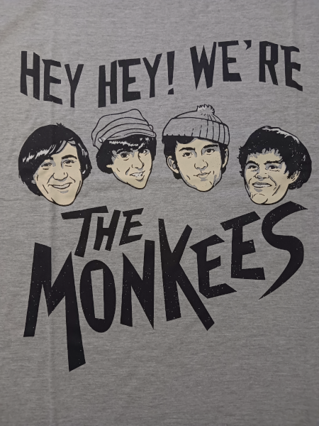 The Monkees Unisex Tee Shirt<br>Hey Hey we're The Monkees<br>Size: Large