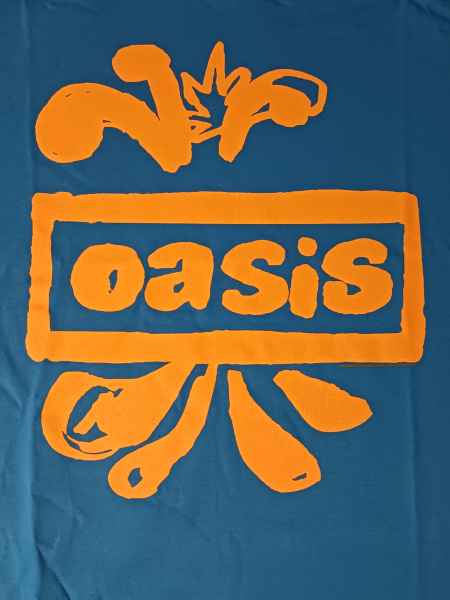 Oasis Unisex Tee Shirt<br>Hand Drawn Logo<br>Size: Medium