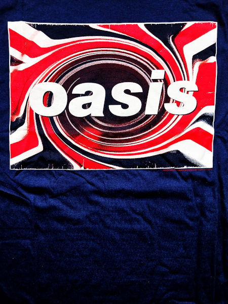 Oasis Unisex Tee Shirt<br>Union Jack Swirl<br>Size: XX Large