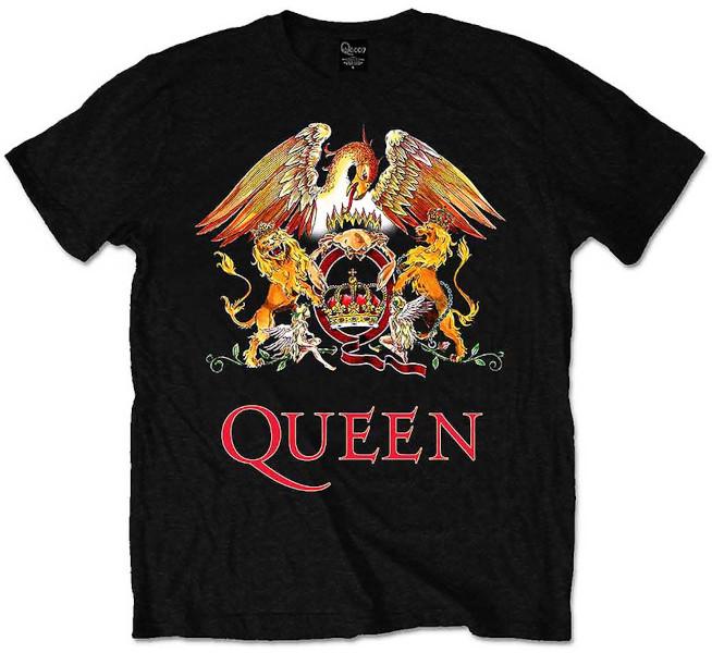 Queen Unisex Tee Shirt<br>Classic Crest<br>Size: Medium