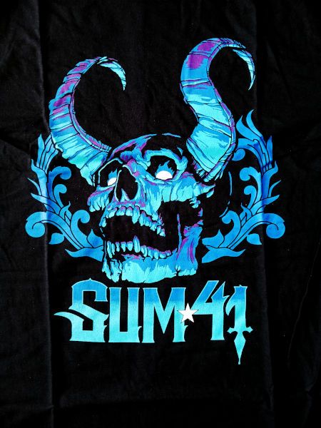 Sum 41 Unisex Tee Shirt<br>Blue Demon with Back Print<br>Size: Large