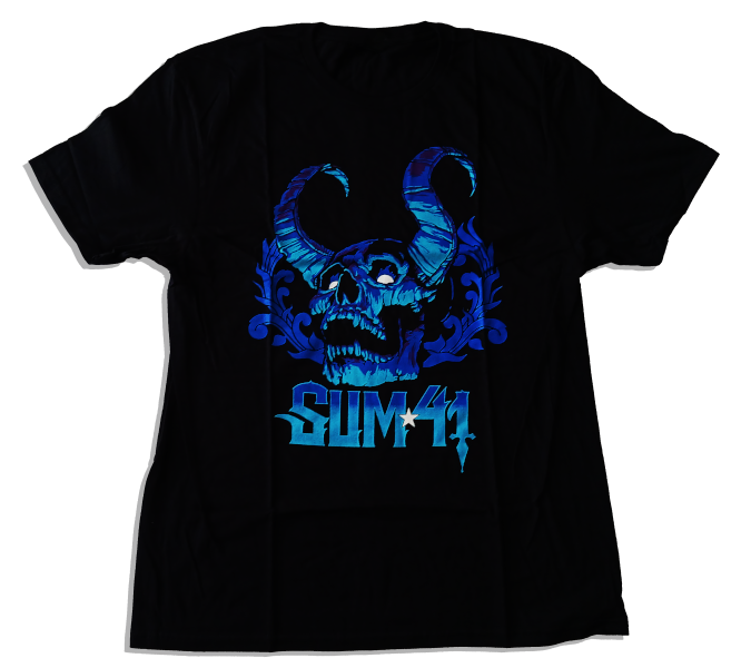 Sum 41 Unisex Tee Shirt<br>Blue Demon with Back Print<br>Size: Large