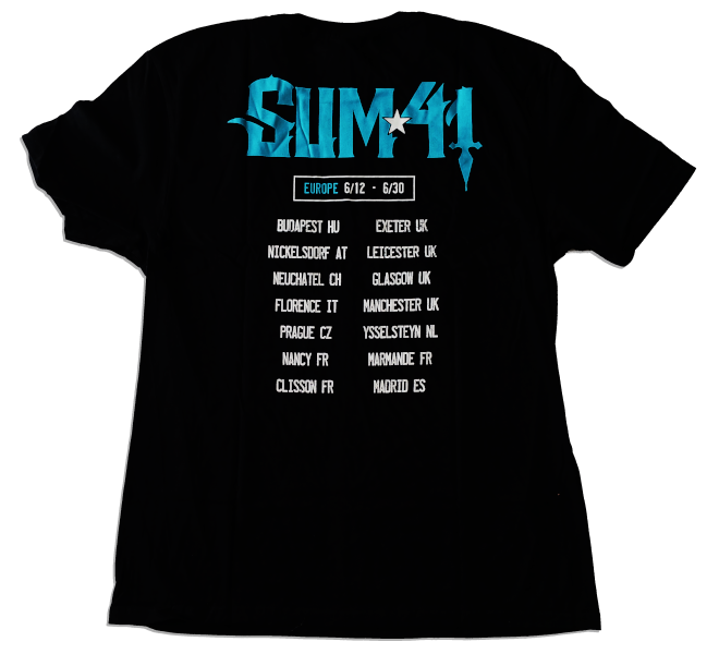 Sum 41 Unisex Tee Shirt<br>Blue Demon with Back Print<br>Size: Large