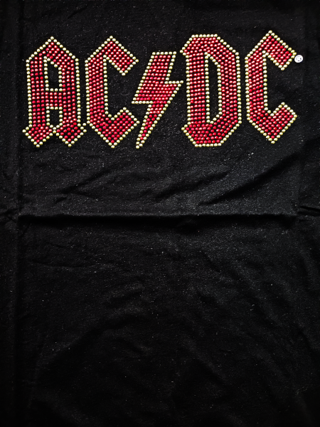 AC/DC Unisex Tee Shirt<br>Full Colour Logo (Embellished)<br>Size: Large