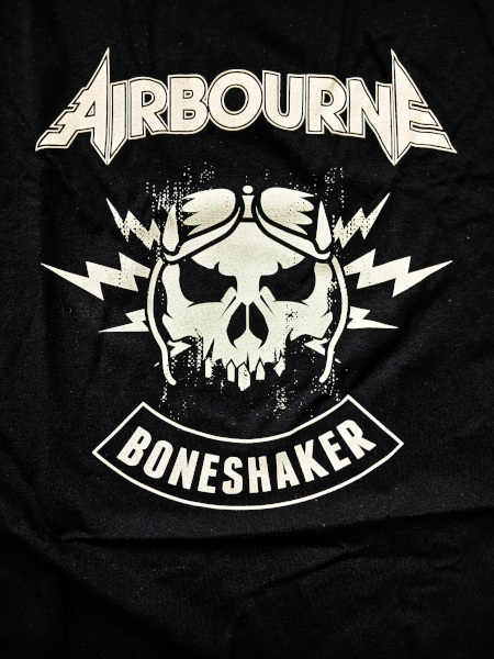 Airbourne Unisex Tee Shirt<br>with back print<br>Rock'n'Roll  Boneshaker<br>Size: XX Large