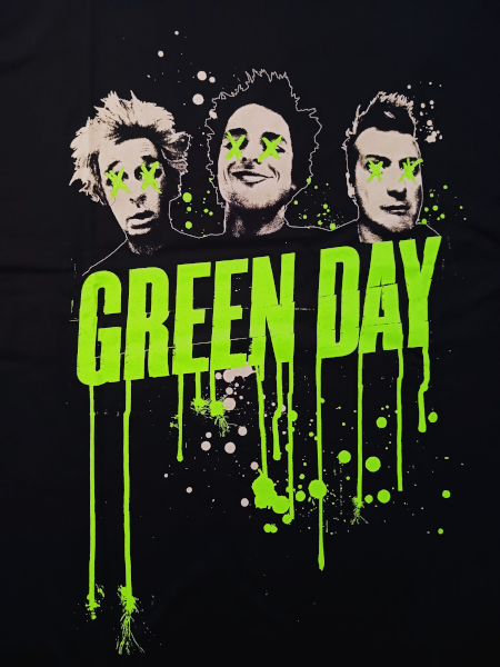 Green Day Unisex Tee Shirt<br>Paint Drips<br>Size: Large