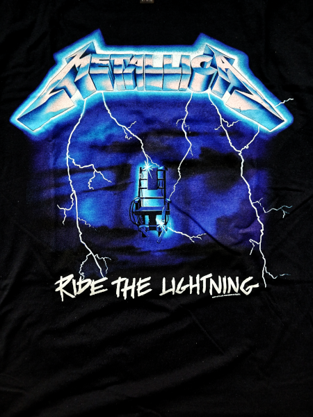 Metallica Unisex Tee Shirt<br>Ride The Lightning with Back Print<br>Size: X Large